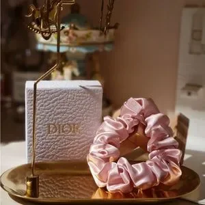極美品✨Christian Dior Hair Rubber Pink CD Christian Dior PINK CD LOGO Cosmetic Bag, Pouch, Makeup Case